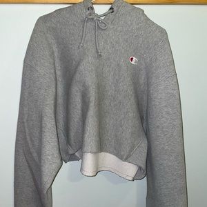 Champion crop top grey hoodie! Super comfy and so cute